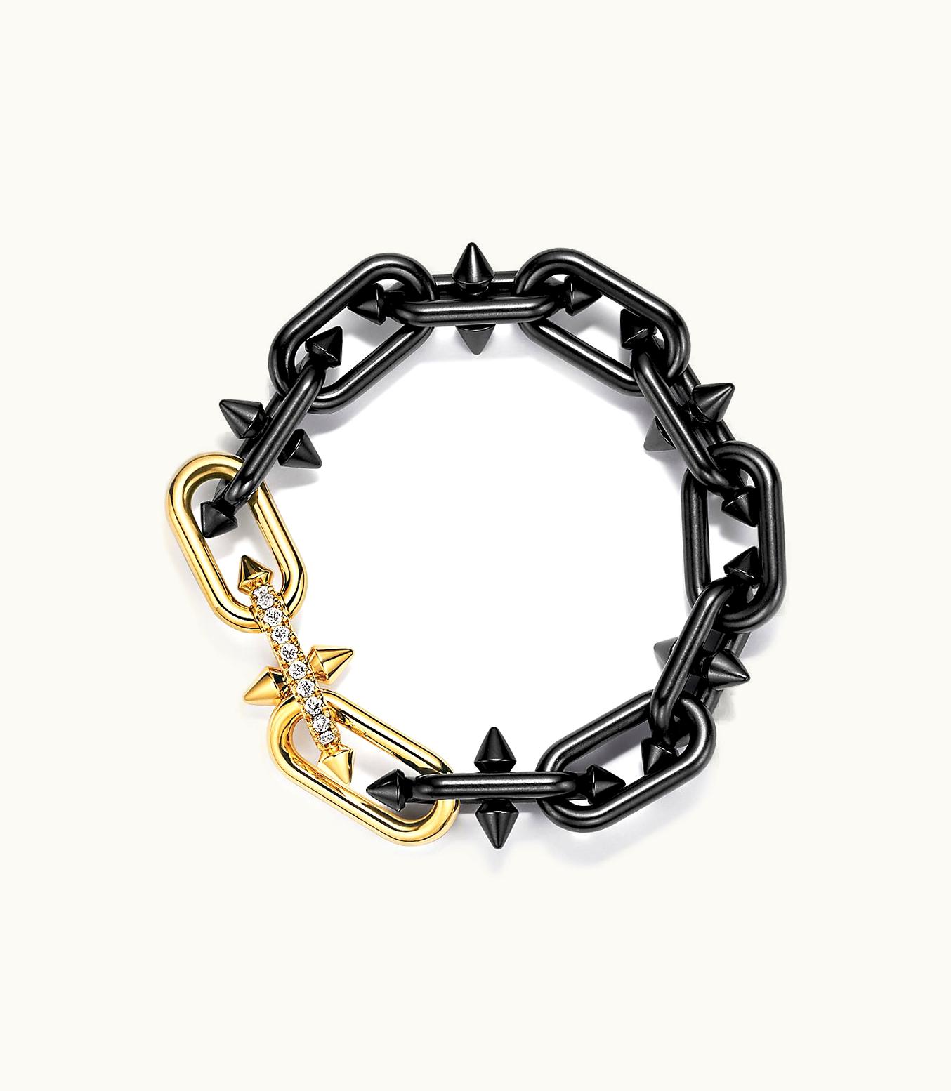 Tiffany & Co Tiffany Titan By Pharrell Williams Bracelet In Titanium, Gold And Diamonds