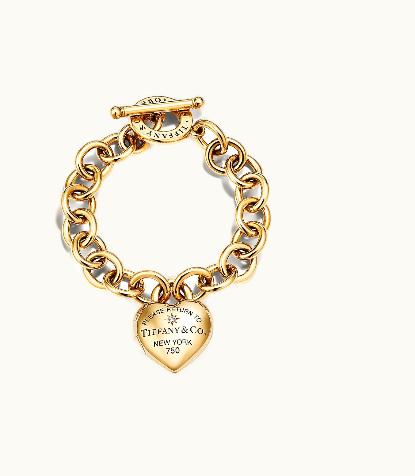 Tiffany & Co Return To Tiffany™ Full Heart Toggle Bracelet In Yellow Gold With Diamonds