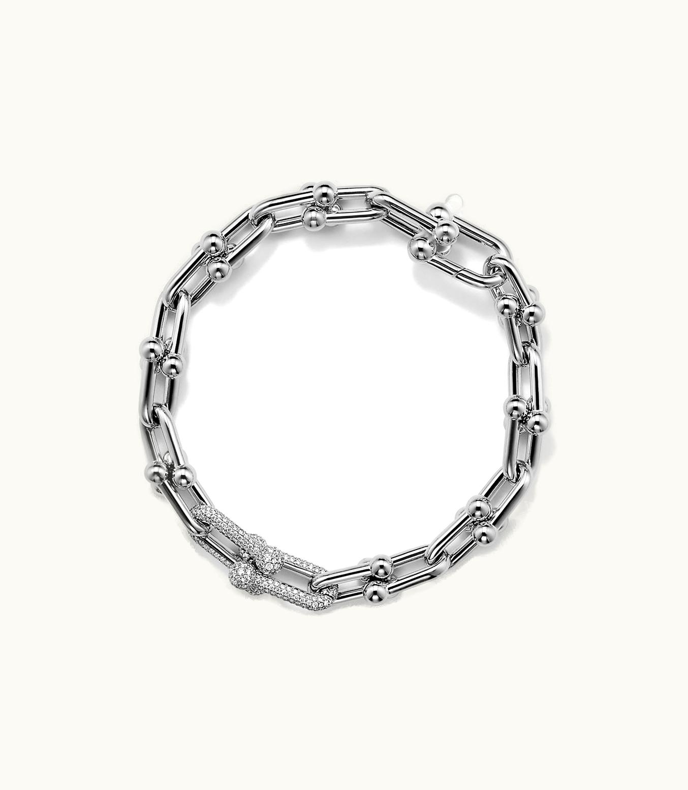 Tiffany & Co Tiffany Hardwear Medium Link Bracelet In White Gold With Diamonds