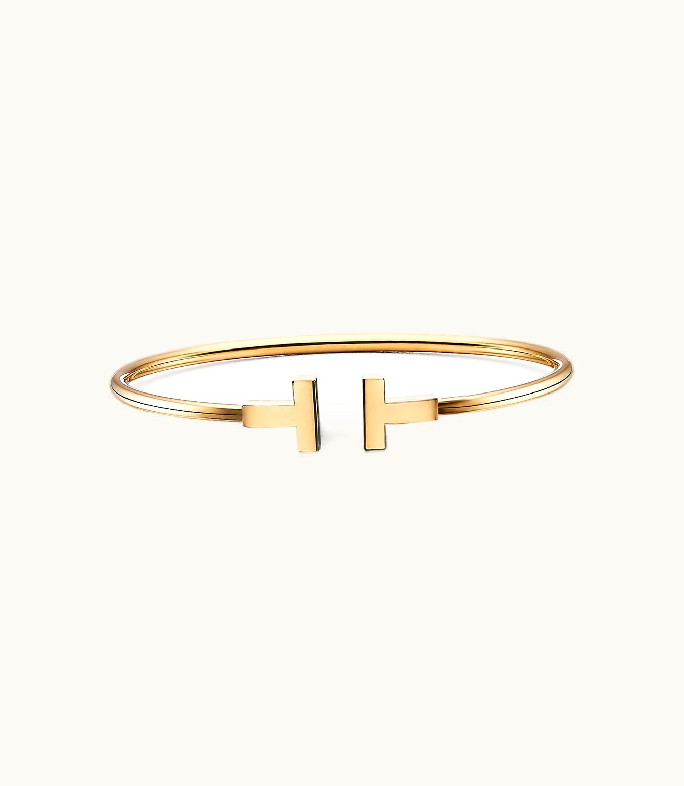Tiffany & Co Tiffany T Wire Bracelet In 18K Gold, Medium