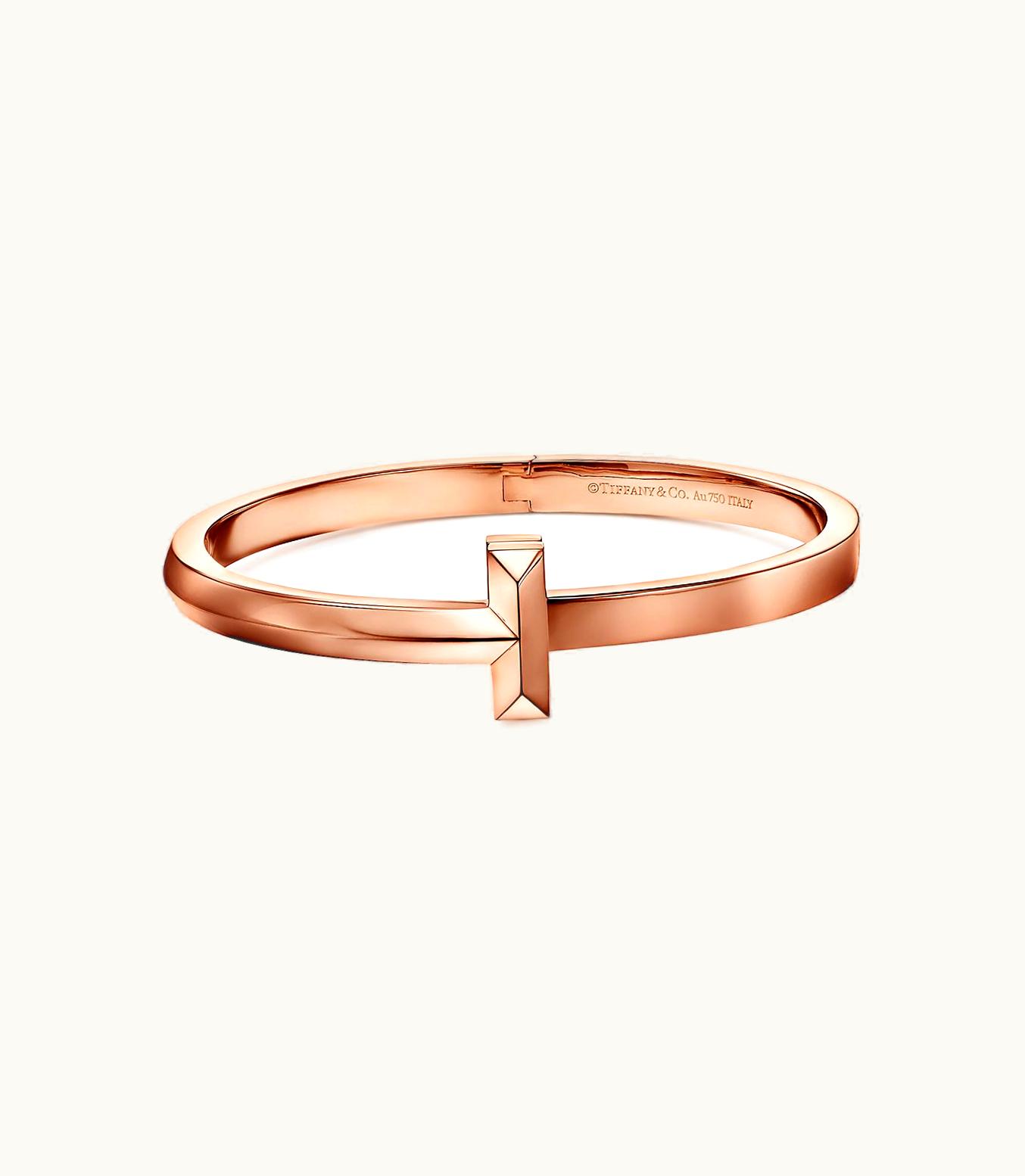 Tiffany & Co Tiffany T T1 Hinged Bangle In Rose Gold, Wide
