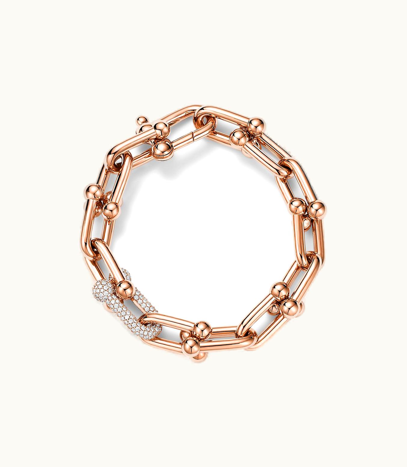 Tiffany & Co Tiffany Hardwear Large Link Bracelet In Rose Gold With Diamonds