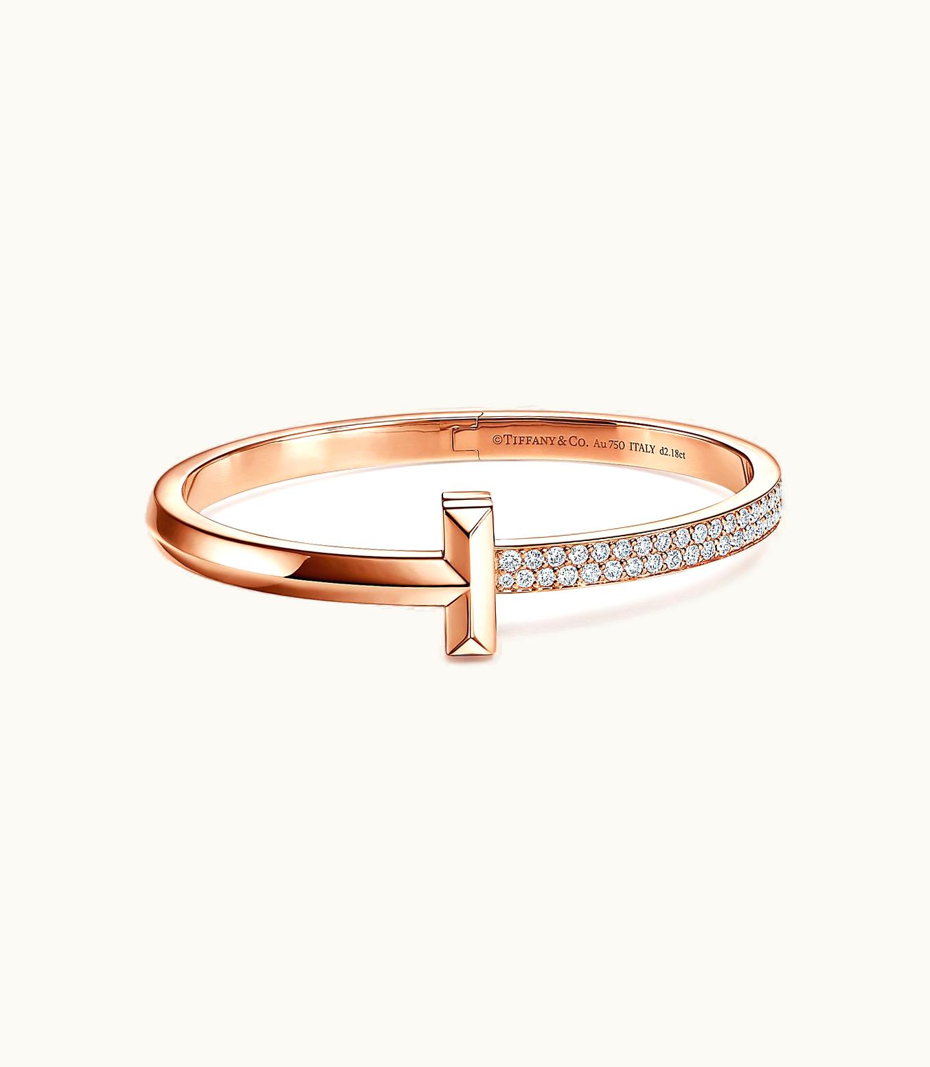 Tiffany & Co Tiffany T T1 Hinged Bangle In Rose Gold, Wide In Rose Gold, Wide