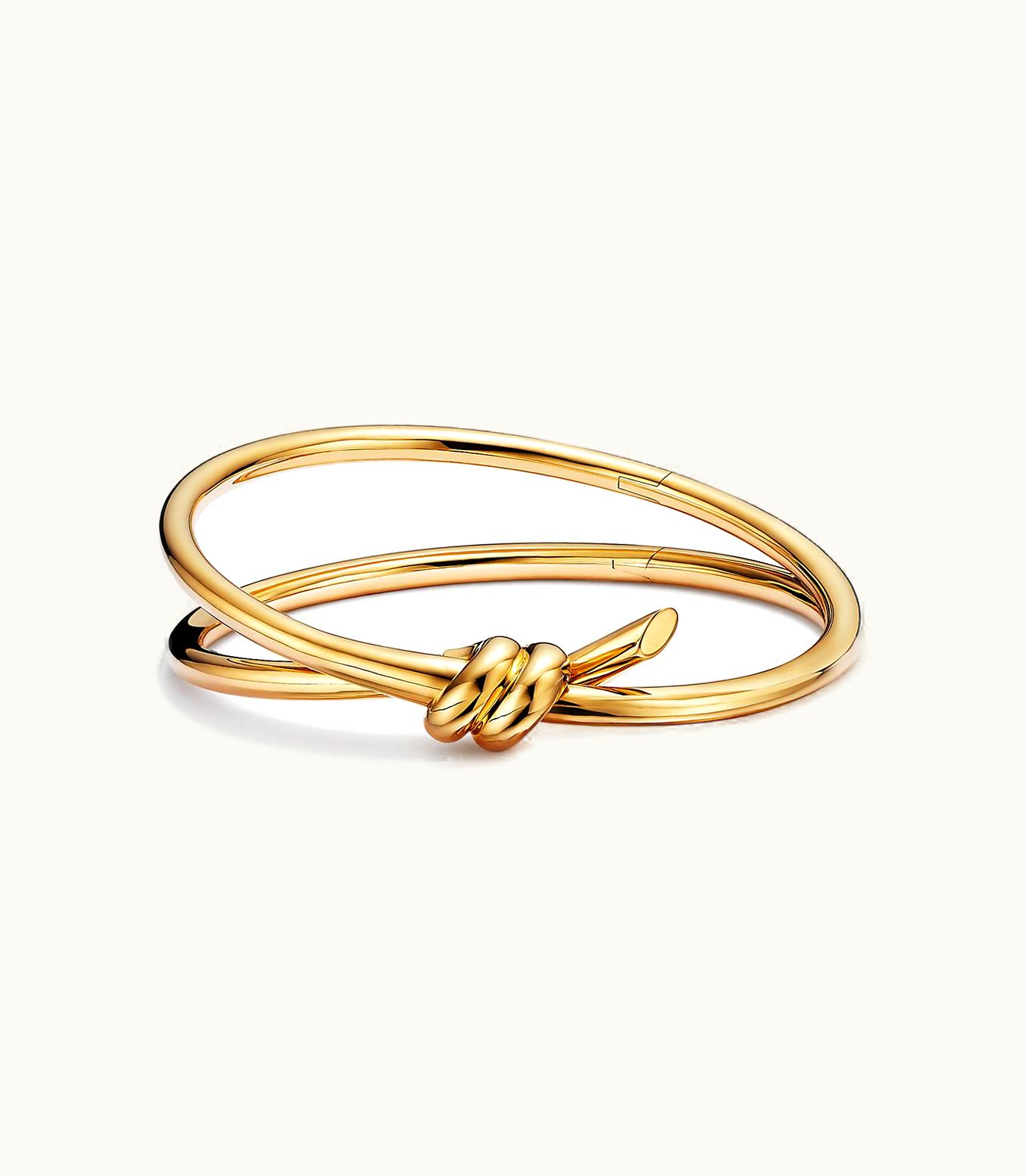 Tiffany & Co Tiffany Knot Double Row Hinged Bangle In Yellow Gold