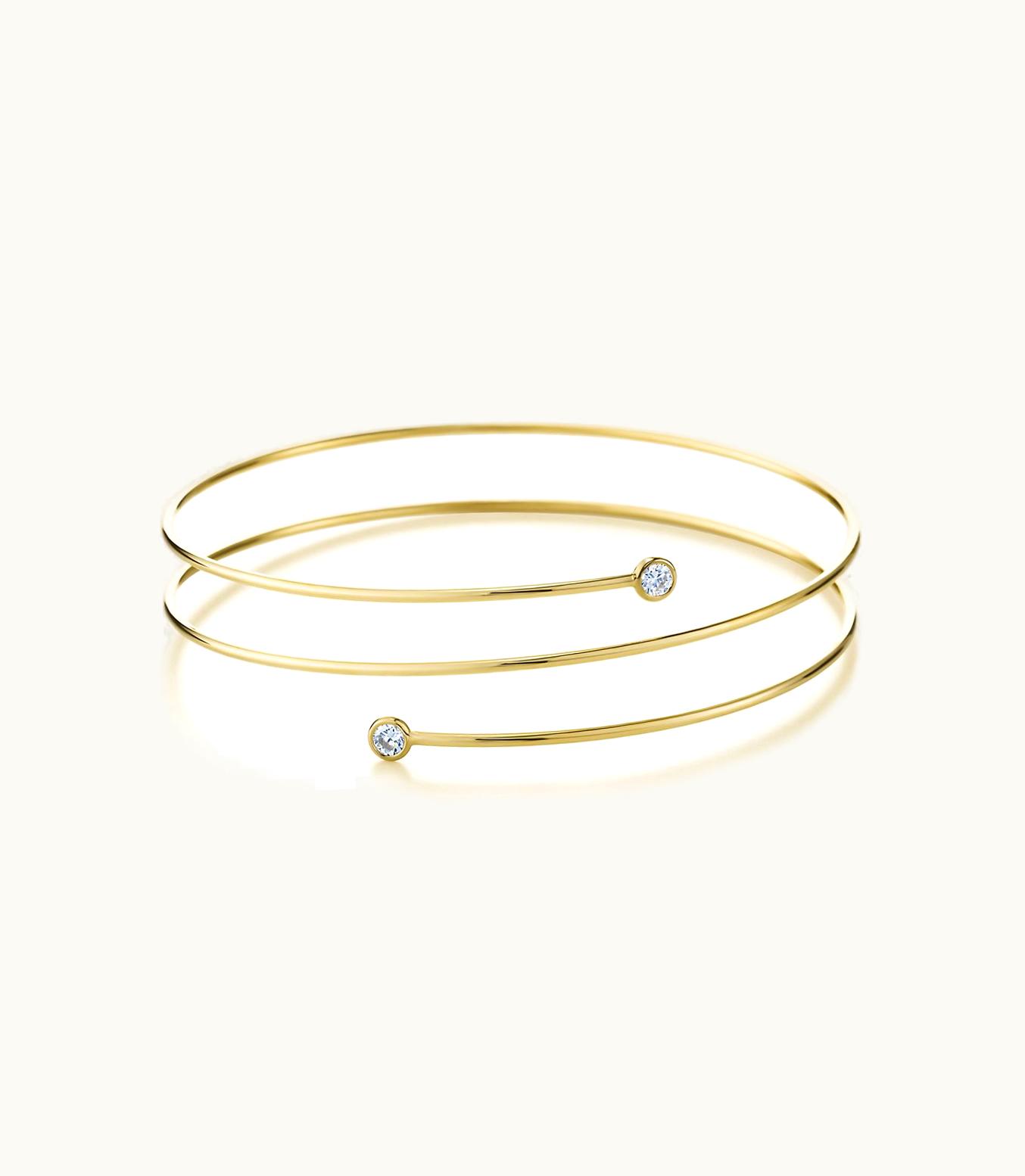 Tiffany & Co Elsa Peretti® Diamond Hoop Bracelet In 18K Gold With Diamonds, Small