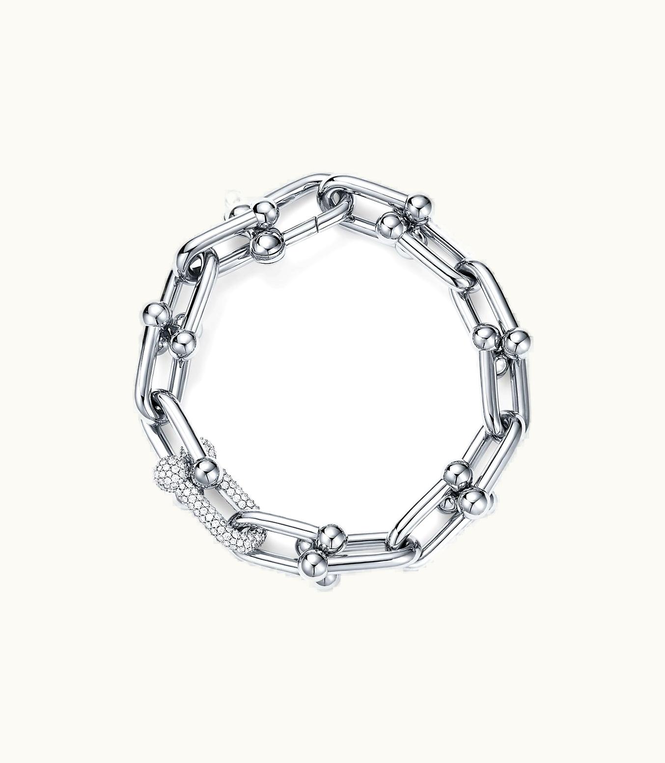 Tiffany & Co Tiffany Hardwear Large Link Bracelet In White Gold With Diamonds