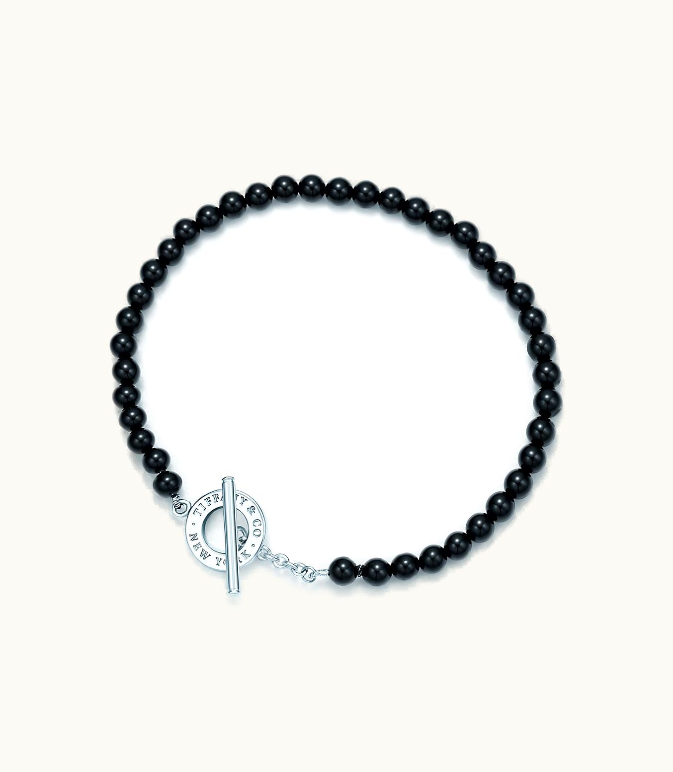 Tiffany & Co Tiffany Beads Toggle Bracelet Of Black Onyx And Sterling Silver, 4 Mm