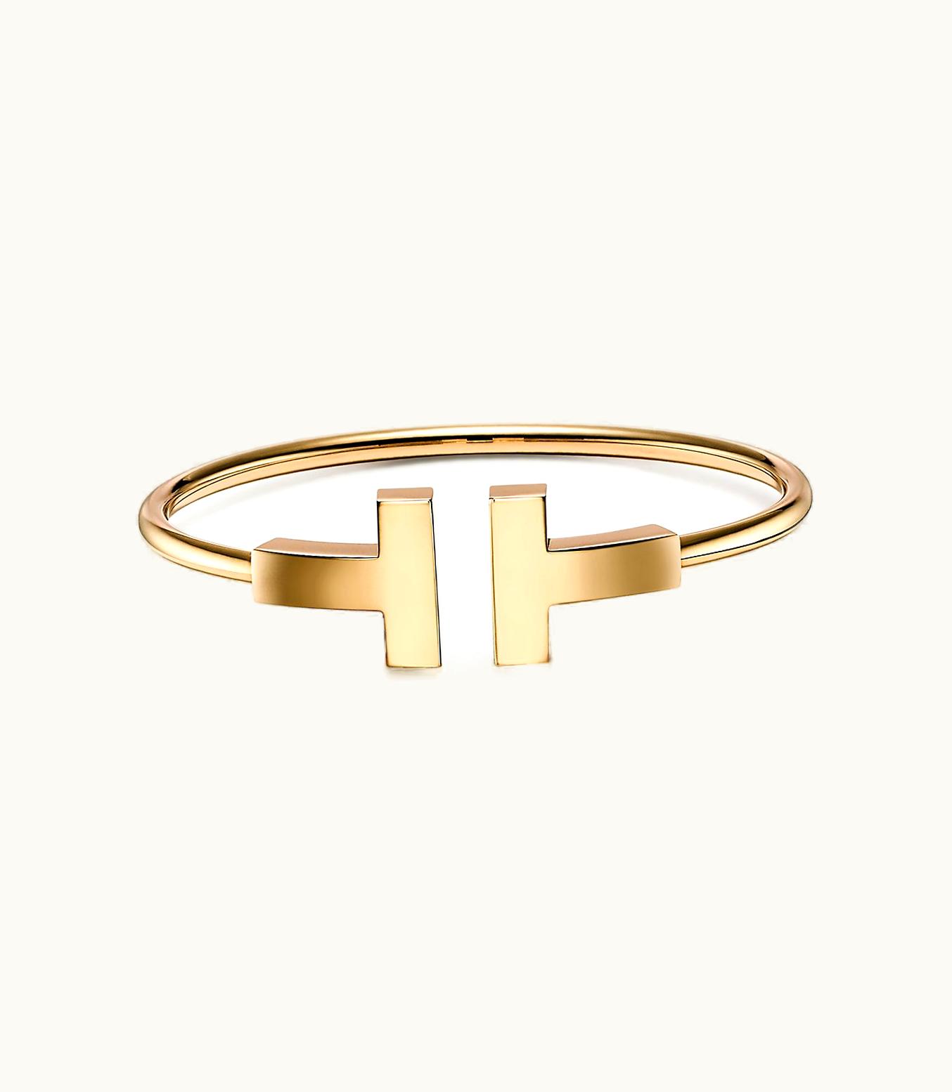 Tiffany & Co Tiffany T Wide Wire Bracelet In 18K Gold, Medium
