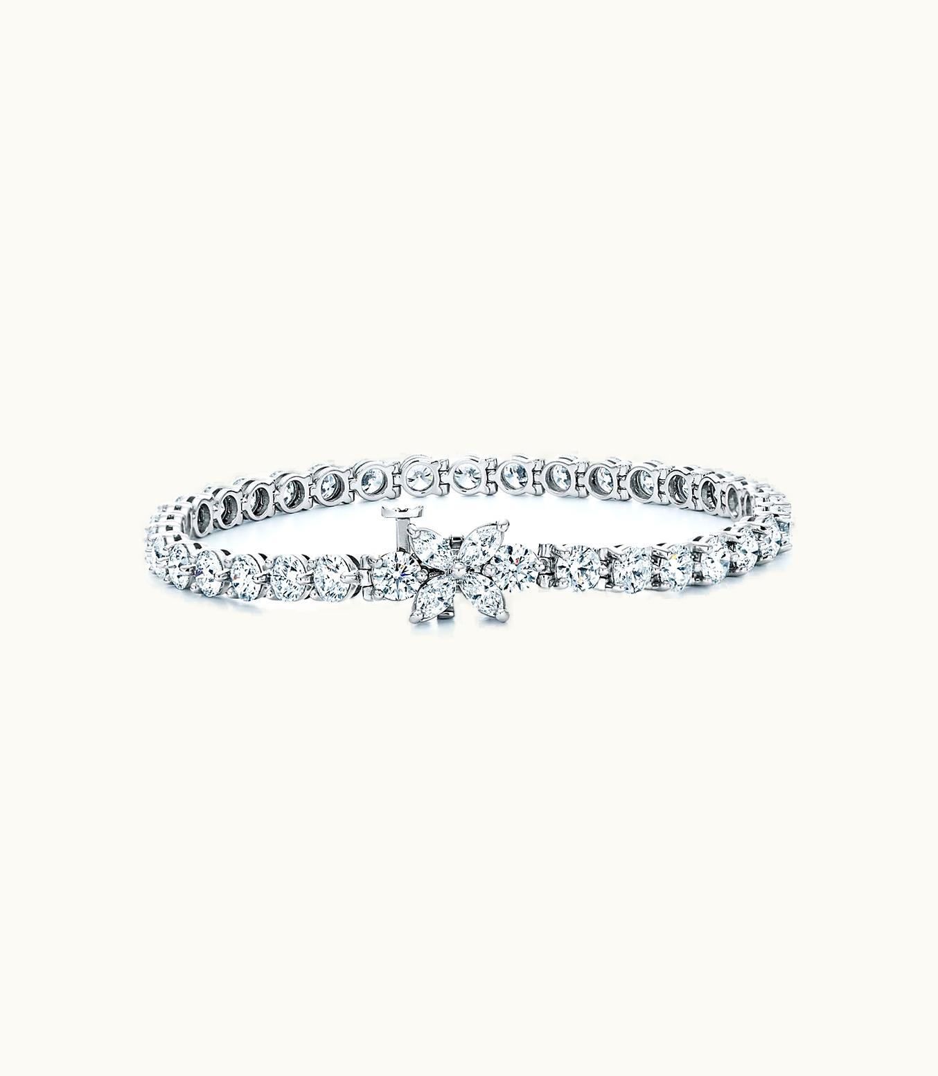 Tiffany & Co Tiffany Victoria® Line Bracelet In Platinum With Diamonds