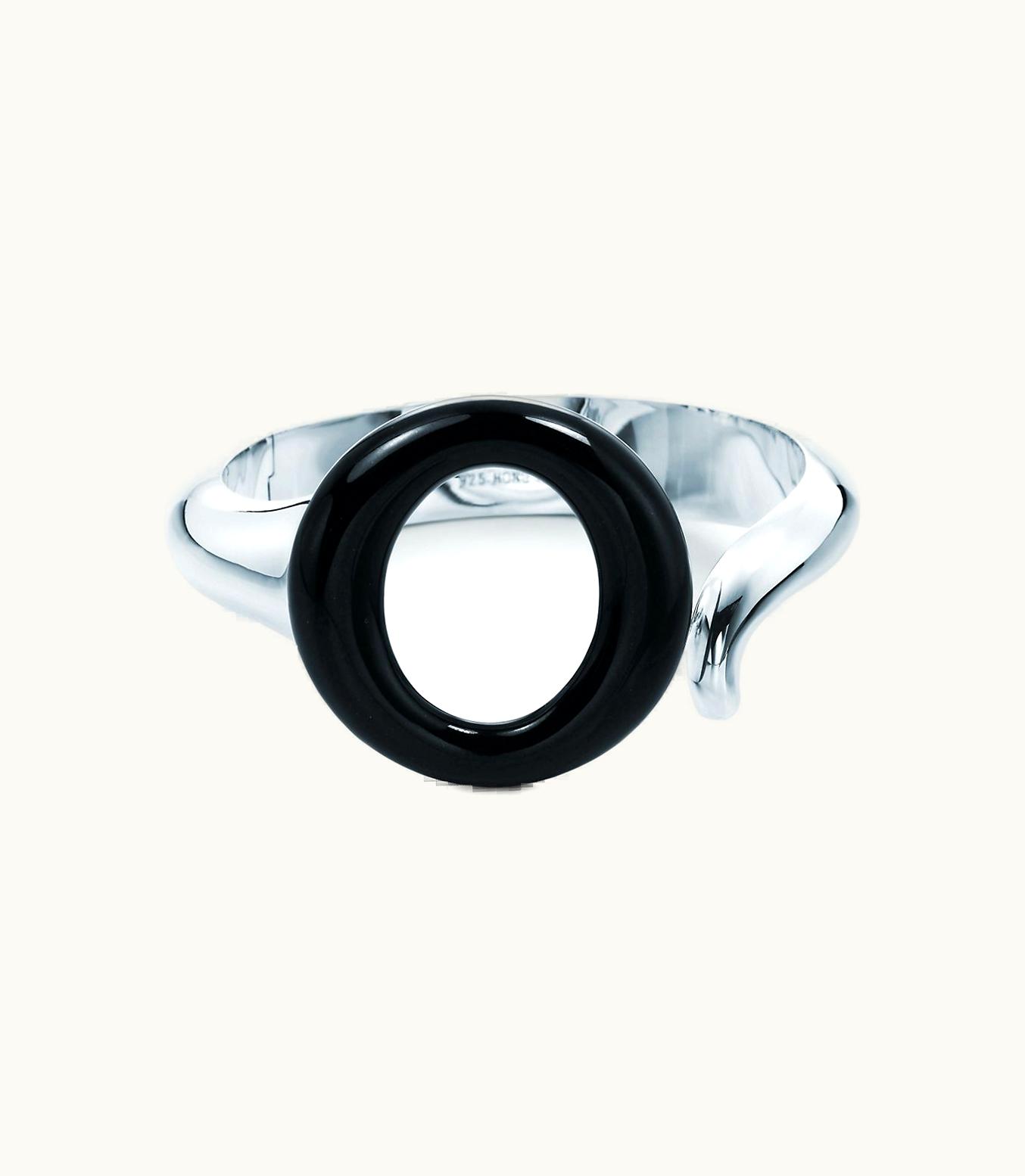 Tiffany & Co Elsa Peretti® Sevillana Cuff In Sterling Silver With Black Jade, Small