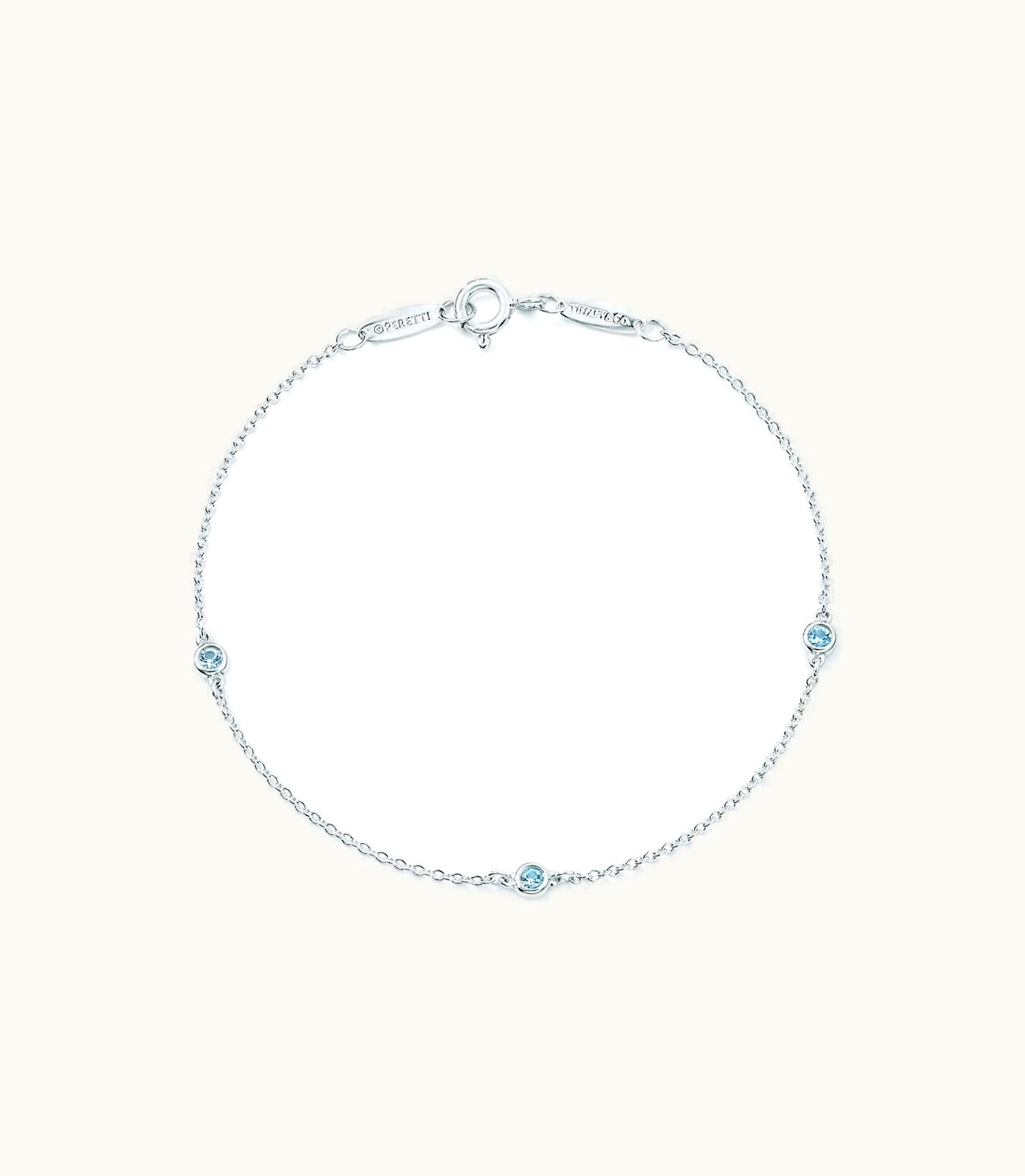 Tiffany & Co Elsa Peretti® Color By The Yard Bracelet In Sterling Silver With Aquamarines