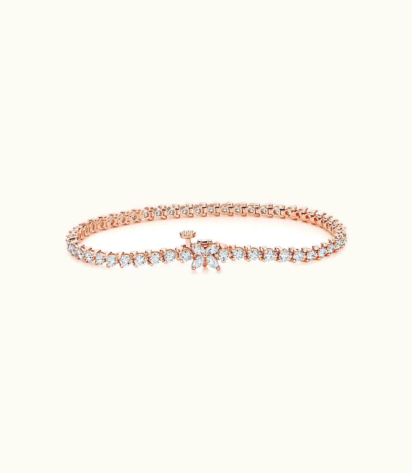 Tiffany & Co Tiffany Victoria® Line Bracelet In 18K Rose Gold With Diamonds