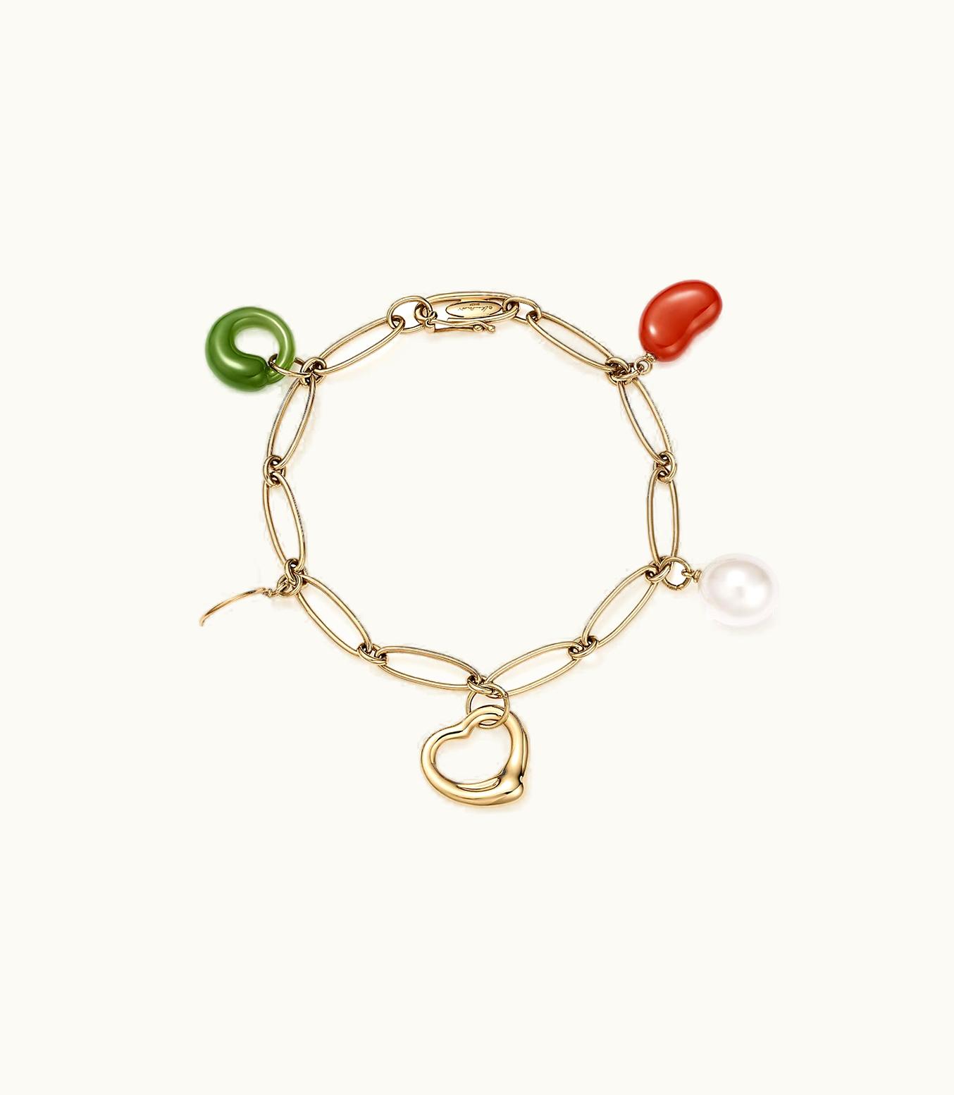 Tiffany & Co Elsa Peretti® Five-Stone Charm Bracelet In 18Ct Gold