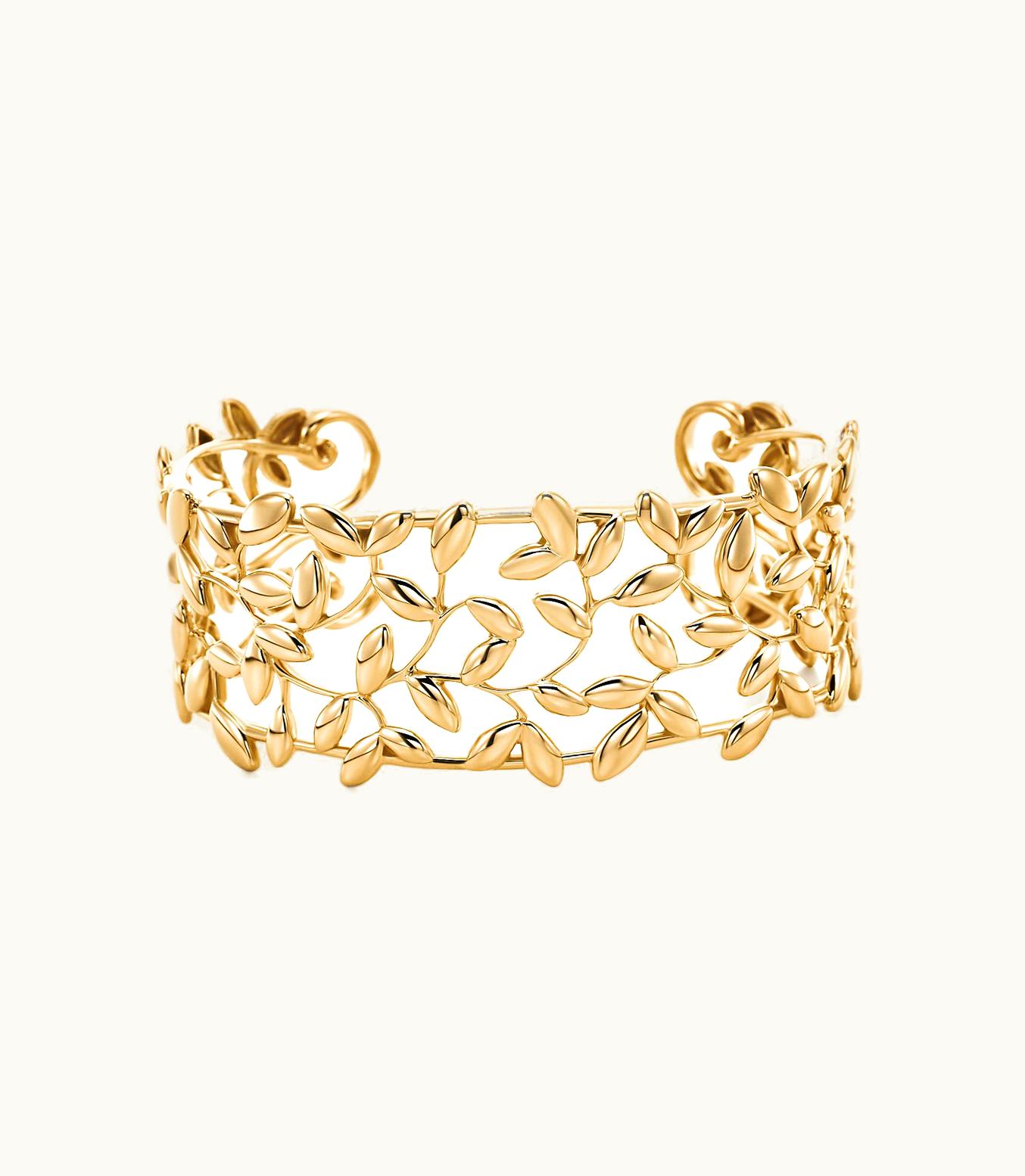 Tiffany & Co Paloma Picasso® Olive Leaf Narrow Cuff In 18K Gold, Medium