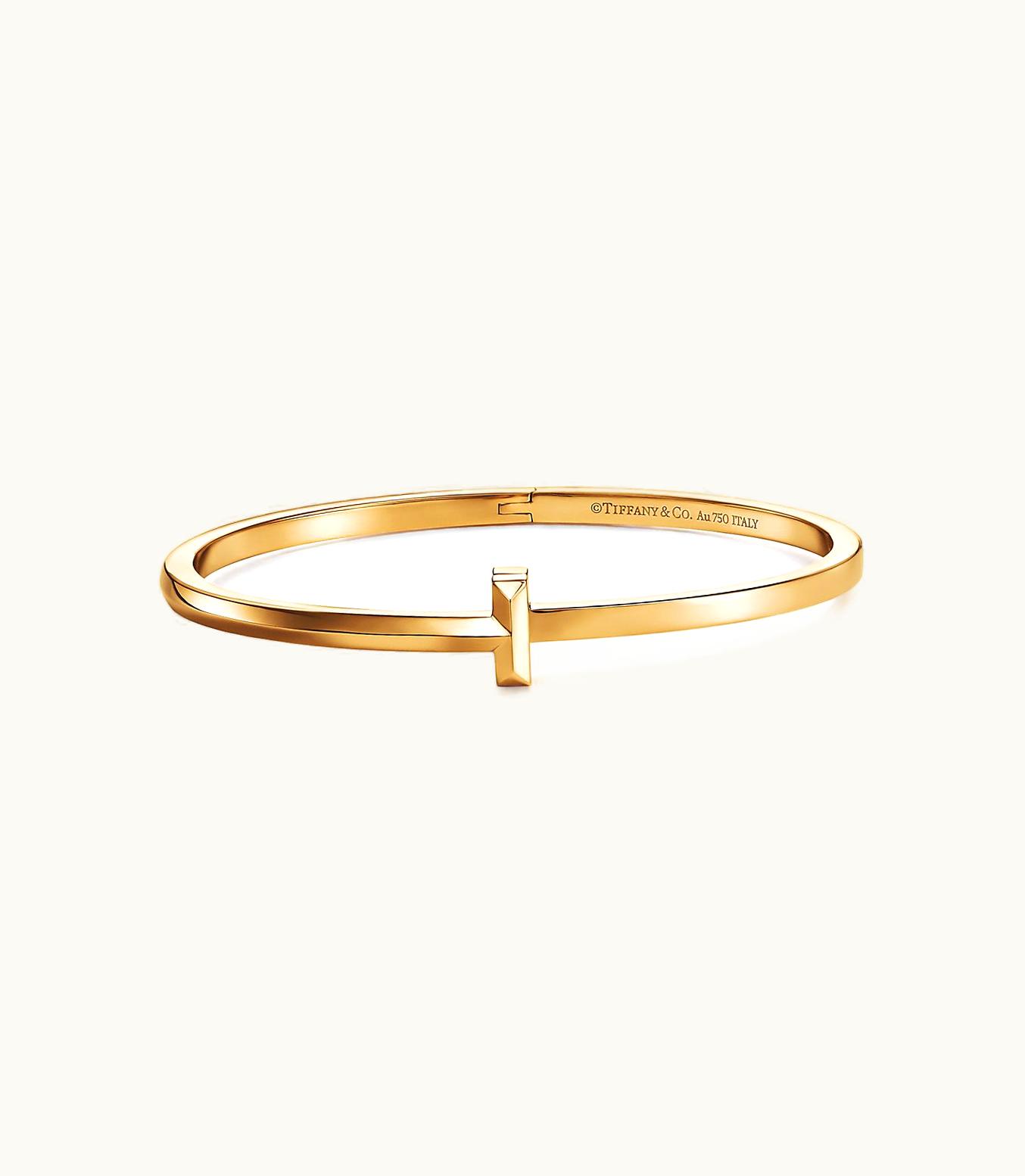 Tiffany & Co Tiffany T T1 Narrow Hinged Bangle In 18K Gold, Medium