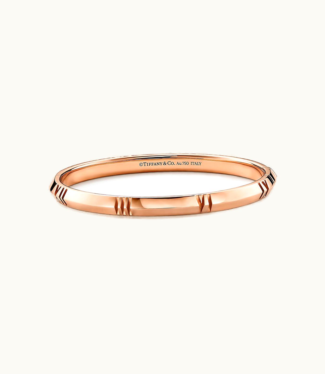 Tiffany & Co Atlas® X Closed Narrow Hinged Bangle In Rose Gold