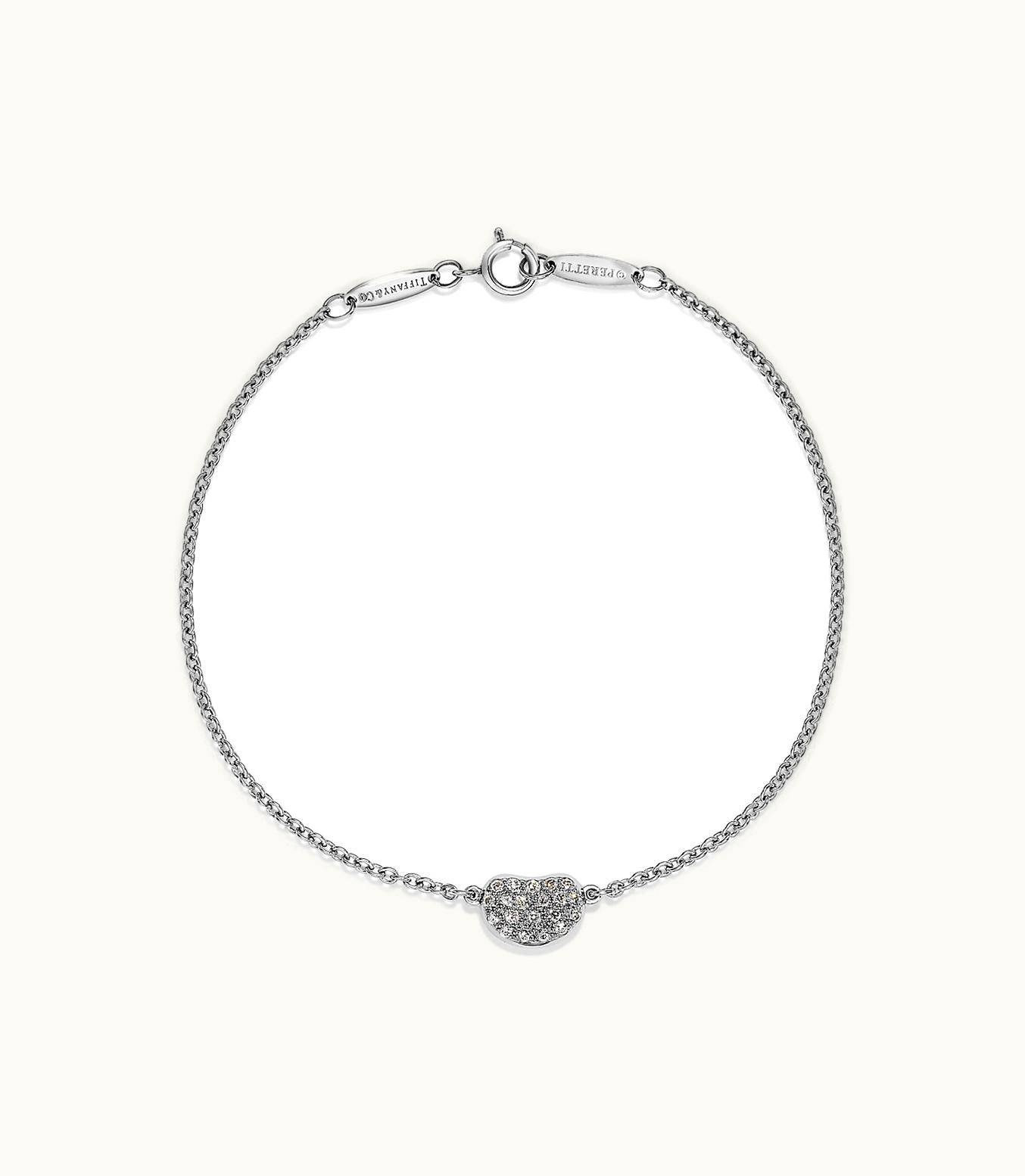 Tiffany & Co Elsa Peretti® Bean Design Bracelet In Platinum With Diamonds