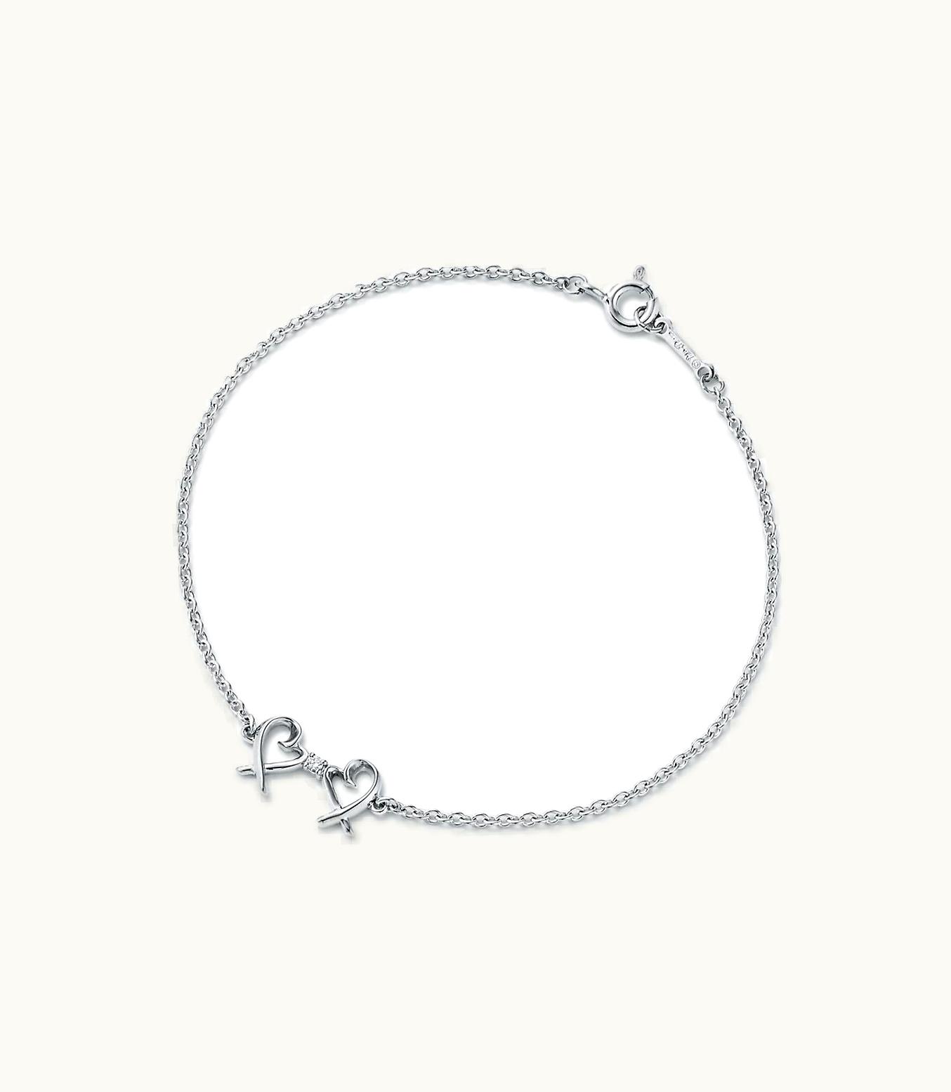 Tiffany & Co Paloma Picasso® Double Loving Heart Bracelet In Sterling Silver With Diamonds