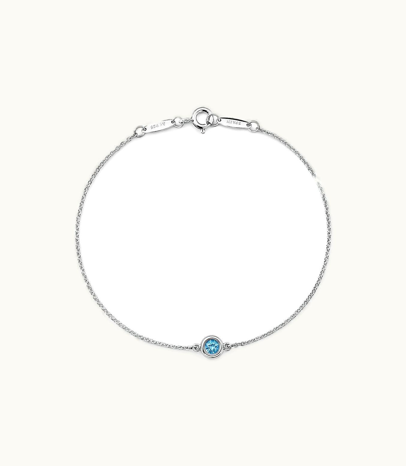 Tiffany & Co Elsa Peretti® Color By The Yard Bracelet In Sterling Silver With An Aquamarine