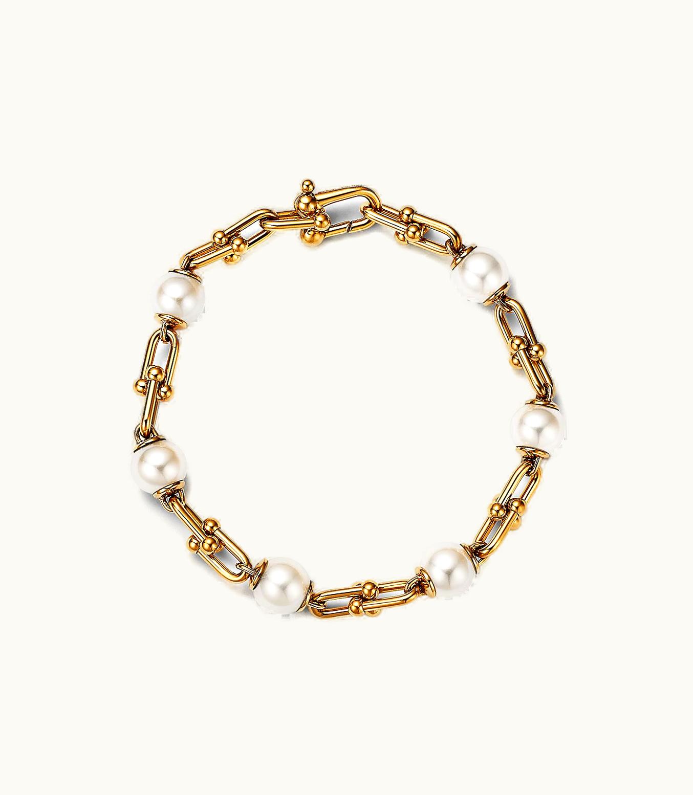 Tiffany & Co Tiffany Hardwear Link Bracelet In Yellow Gold With Freshwater Pearls