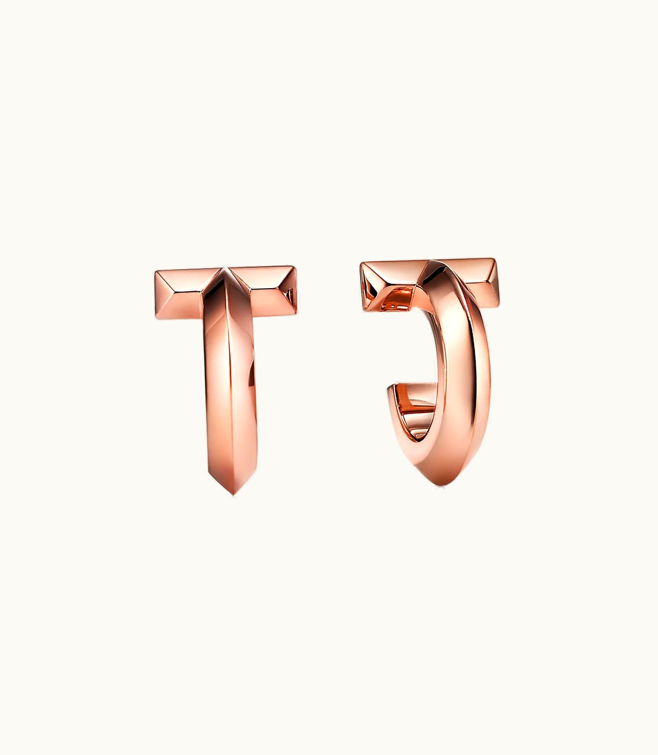 Tiffany & Co Tiffany T T1 Hoop Earrings In Rose Gold