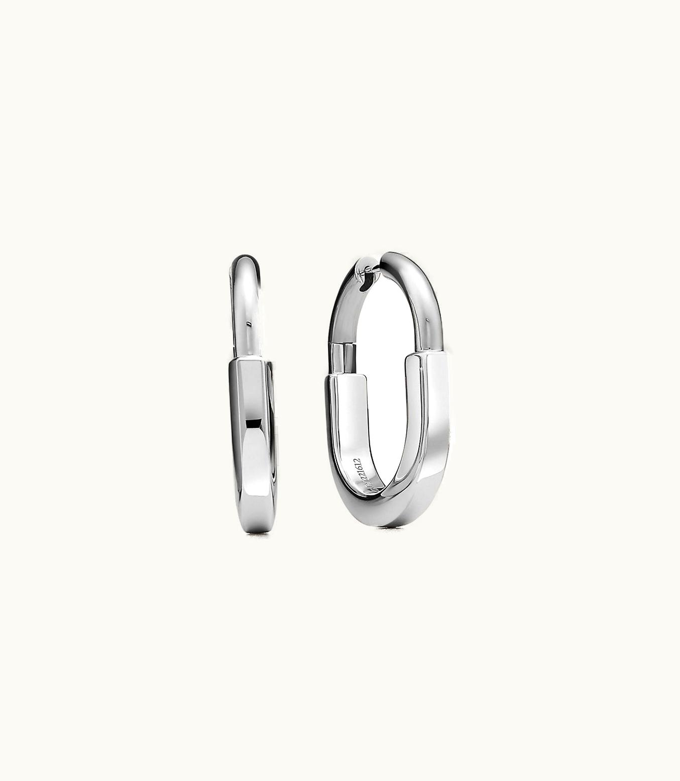 Tiffany & Co Tiffany Lock Earrings In White Gold, Medium