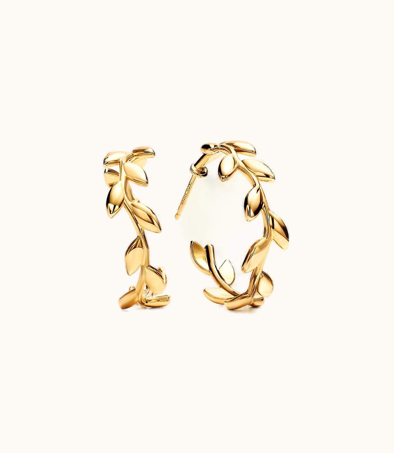 Tiffany & Co Paloma Picasso® Olive Leaf Hoop Earrings In 18K Gold