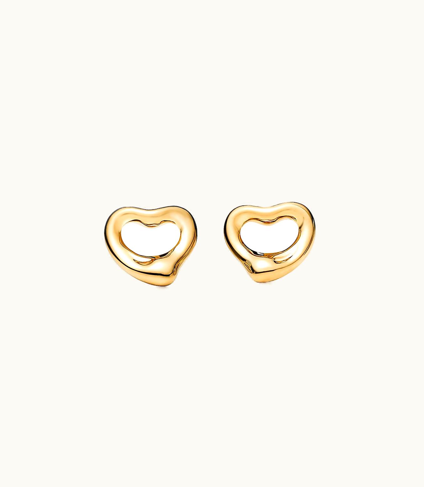 Tiffany & Co Elsa Peretti® Open Heart Earrings In 18K Gold. More Sizes Available