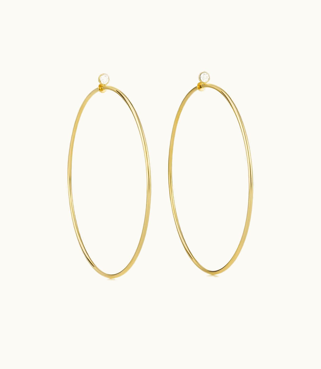 Tiffany & Co Elsa Peretti® Diamond Hoop Earrings In 18K Gold With Diamonds, Large