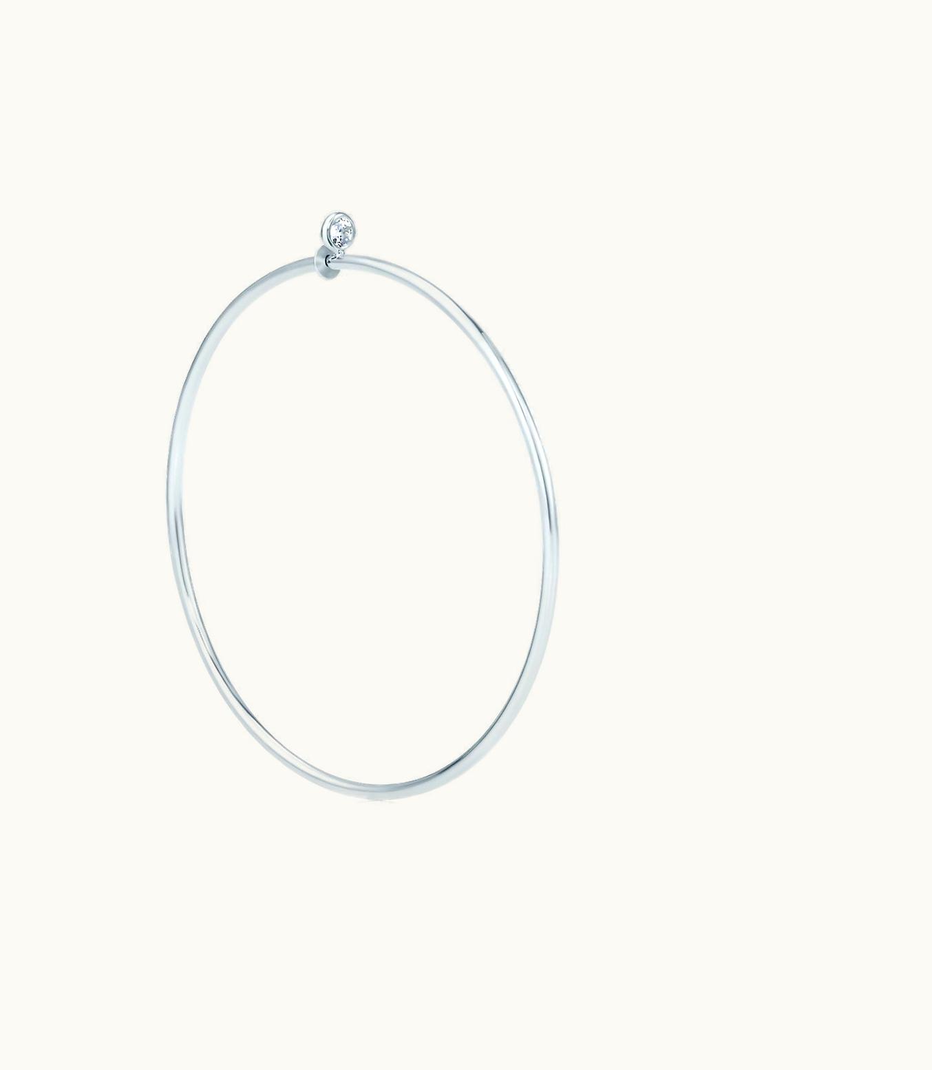 Tiffany & Co Elsa Peretti® Diamond Hoop Earrings In Sterling Silver With Diamonds, Medium
