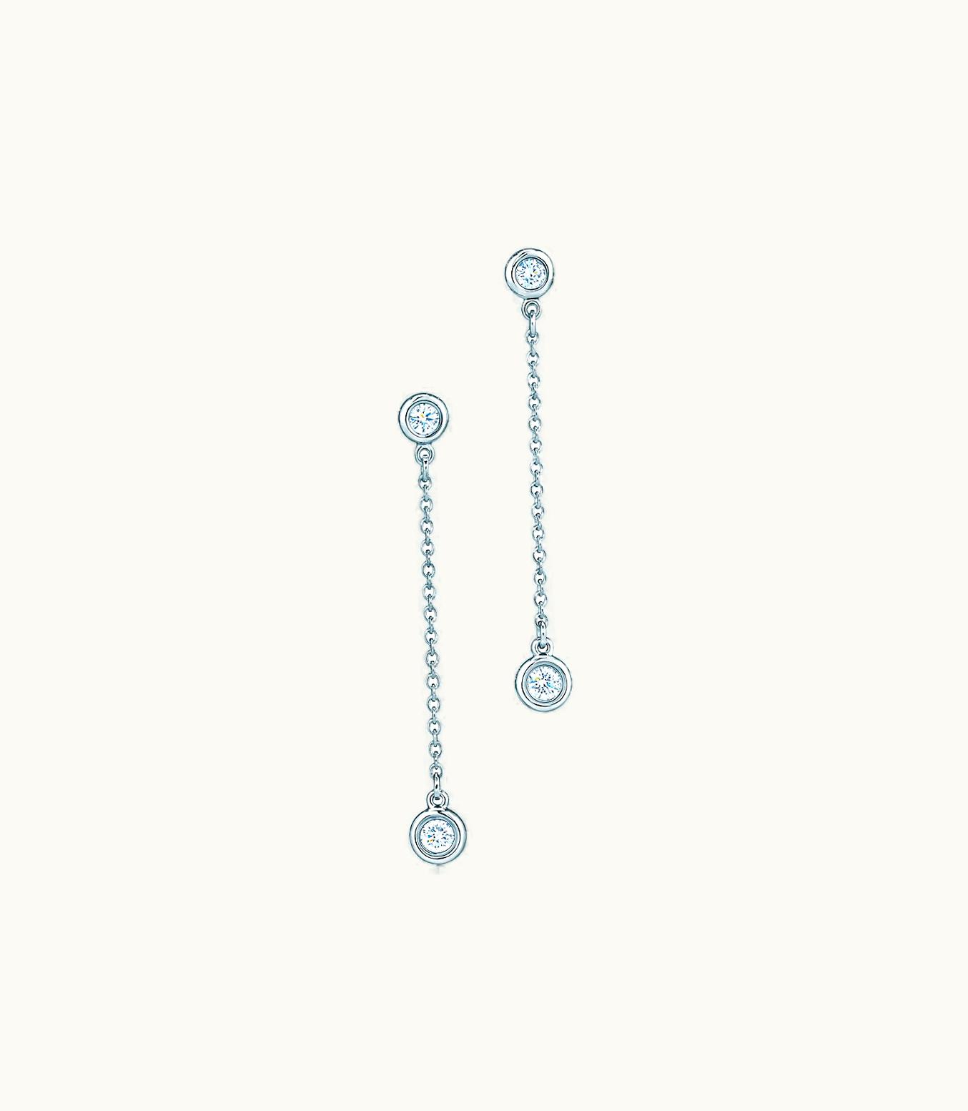 Tiffany & Co Elsa Peretti® Diamonds By The Yard® Drop Earrings In Sterling Silver