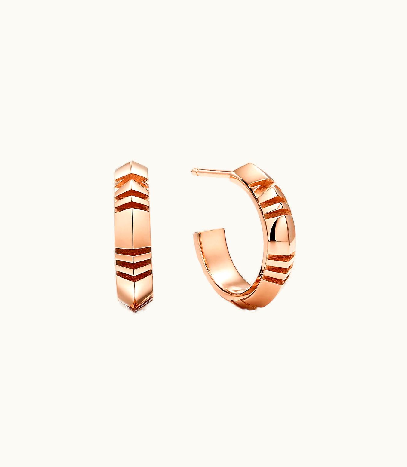 Tiffany & Co Atlas® X Hoop Earrings In Rose Gold, Small