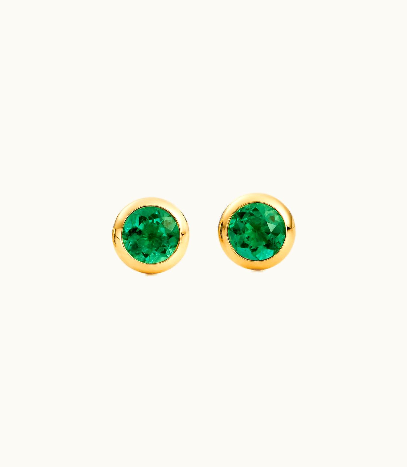 Tiffany & Co Elsa Peretti® Color By The Yard Earrings In 18K Gold With Emeralds
