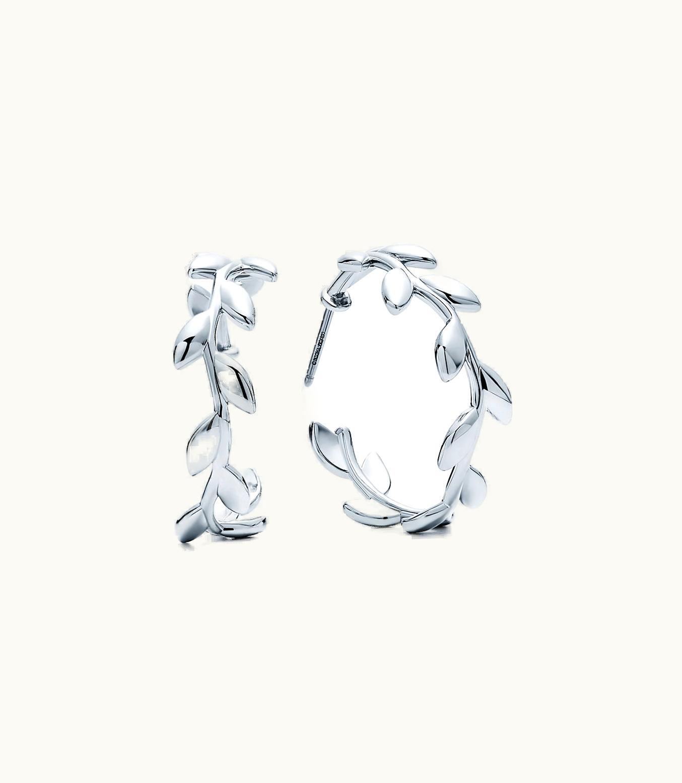 Tiffany & Co Paloma Picasso® Olive Leaf Hoop Earrings In Sterling Silver