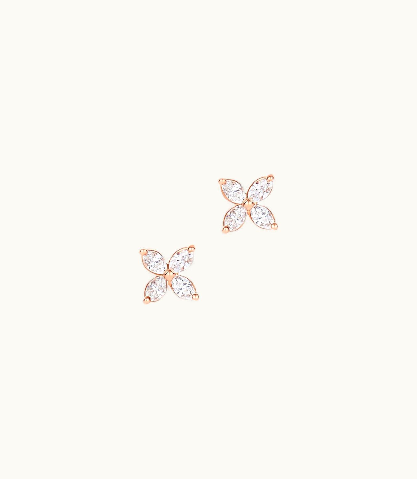 Tiffany & Co Tiffany Victoria® Earrings In 18K Rose Gold With Diamonds, Mini