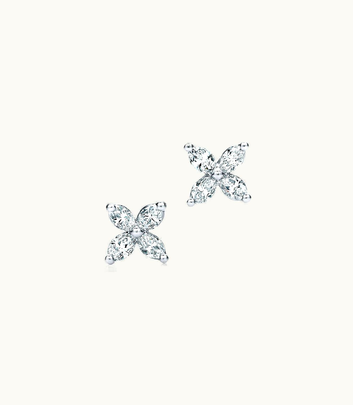 Tiffany & Co Tiffany Victoria® Earrings In Platinum With Diamonds, Mini