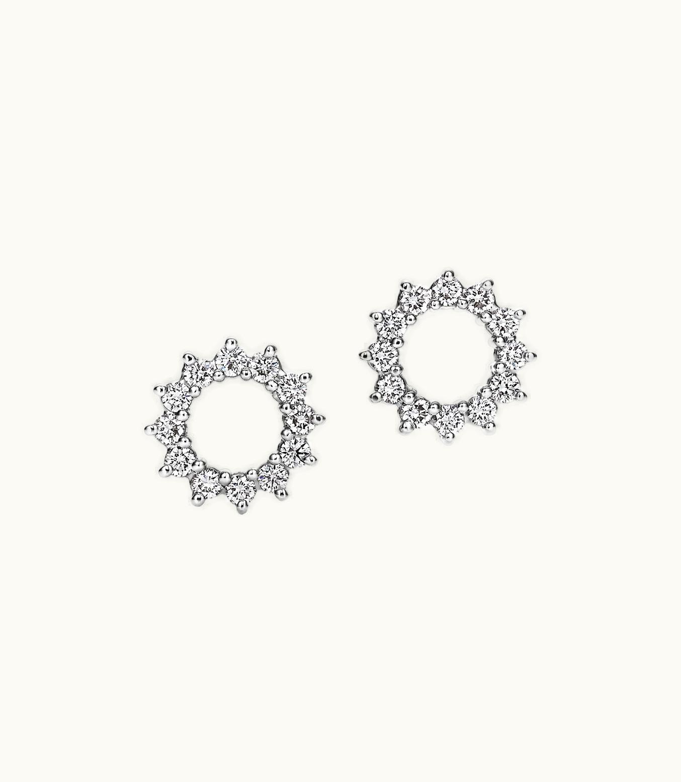 Tiffany & Co Open Circle Earrings Of Diamonds In Platinum
