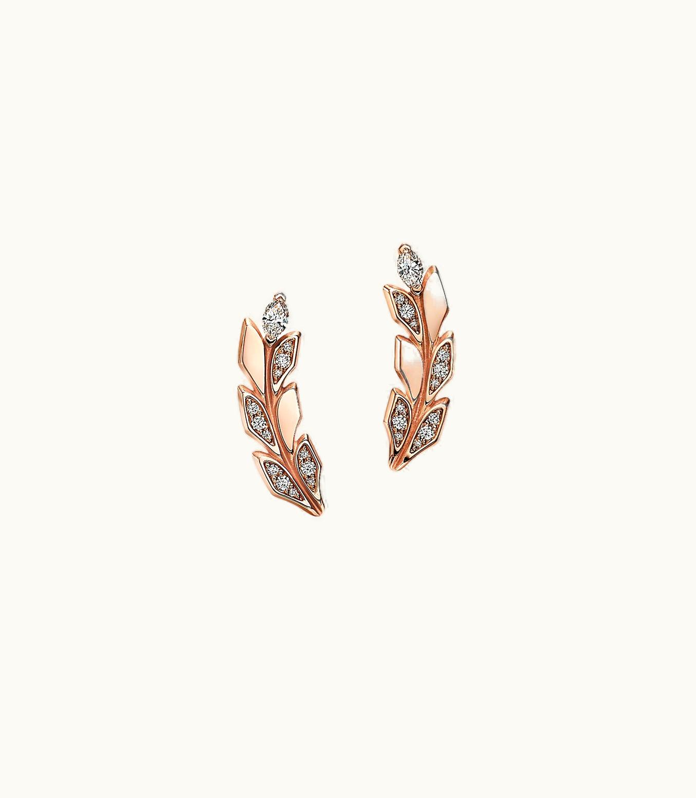 Tiffany & Co Tiffany Victoria® Vine Climber Earrings In Rose Gold With Diamonds