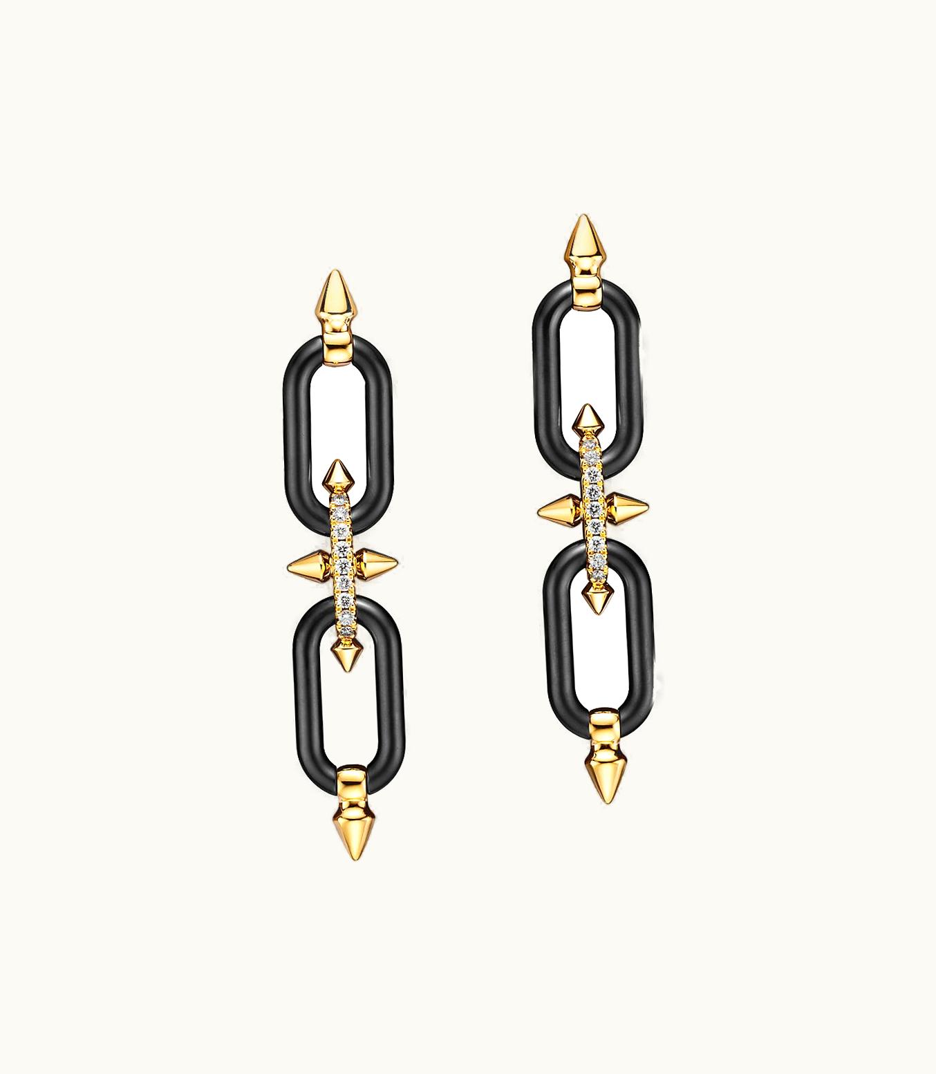 Tiffany & Co Tiffany Titan By Pharrell Williams Earrings In Titanium, Gold And Diamonds