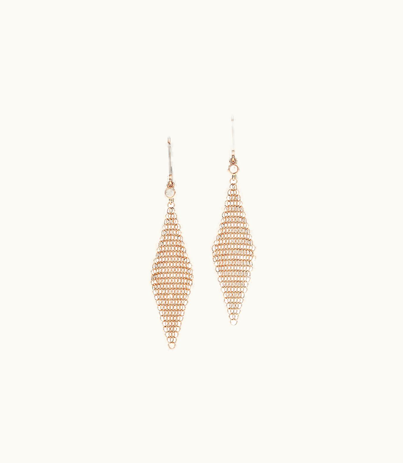 Tiffany & Co Elsa Peretti® Mesh Earrings In 18K Rose Gold With Diamonds, Mini