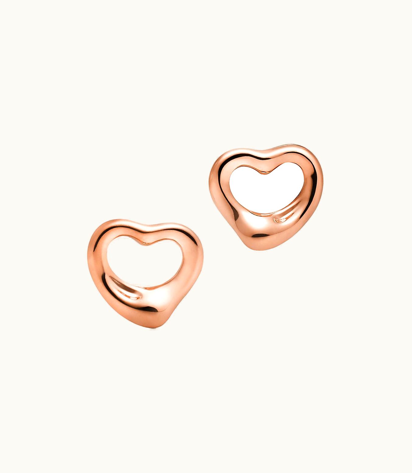 Tiffany & Co Elsa Peretti® Open Heart Stud Earrings In Rose Gold, 11 Mm