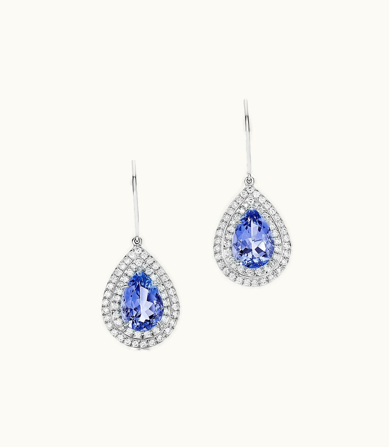 Tiffany & Co Tiffany Soleste Earrings In Platinum With Tanzanites And Diamonds