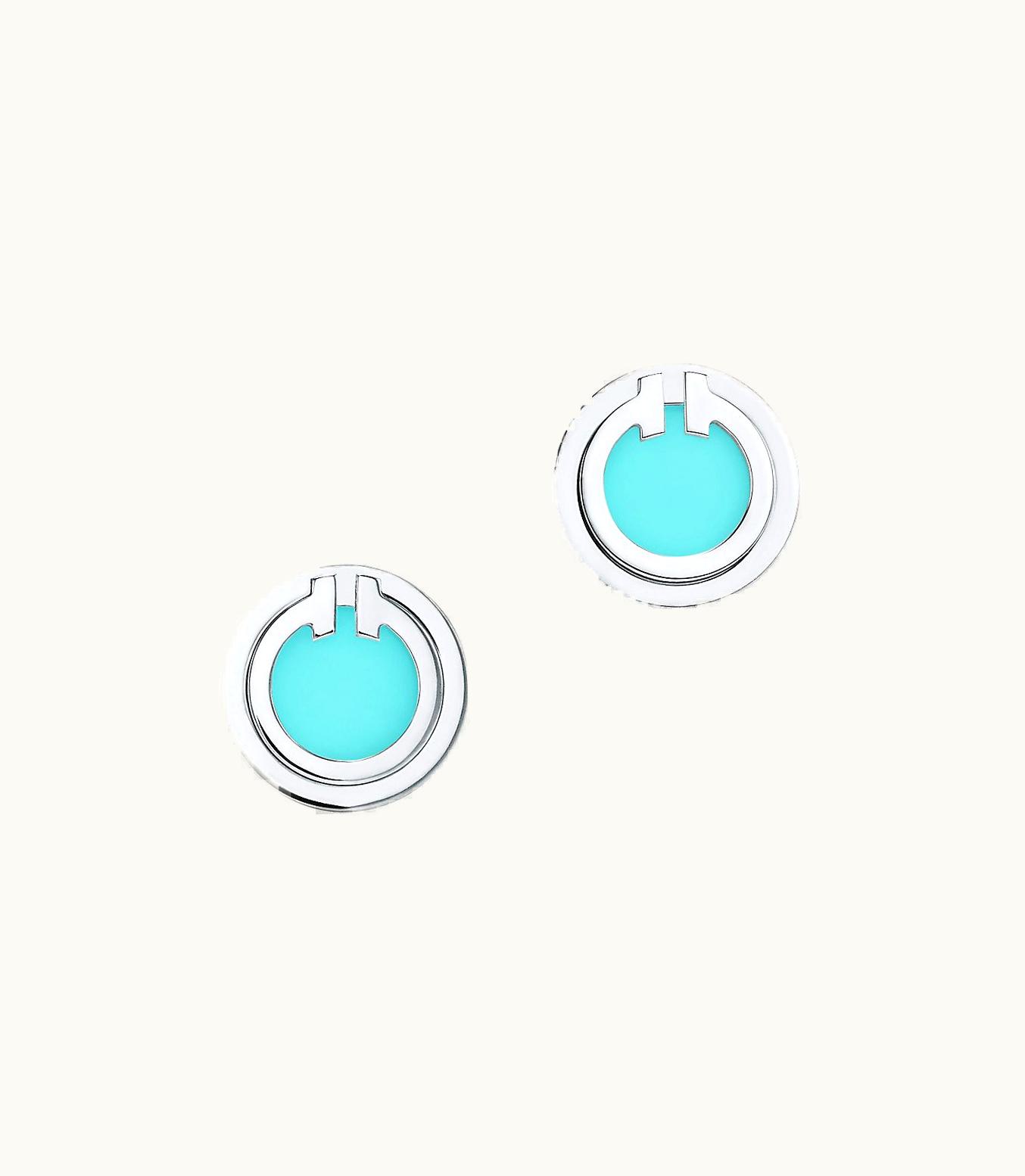 Tiffany & Co Tiffany T Turquoise Circle Earrings In 18K White Gold