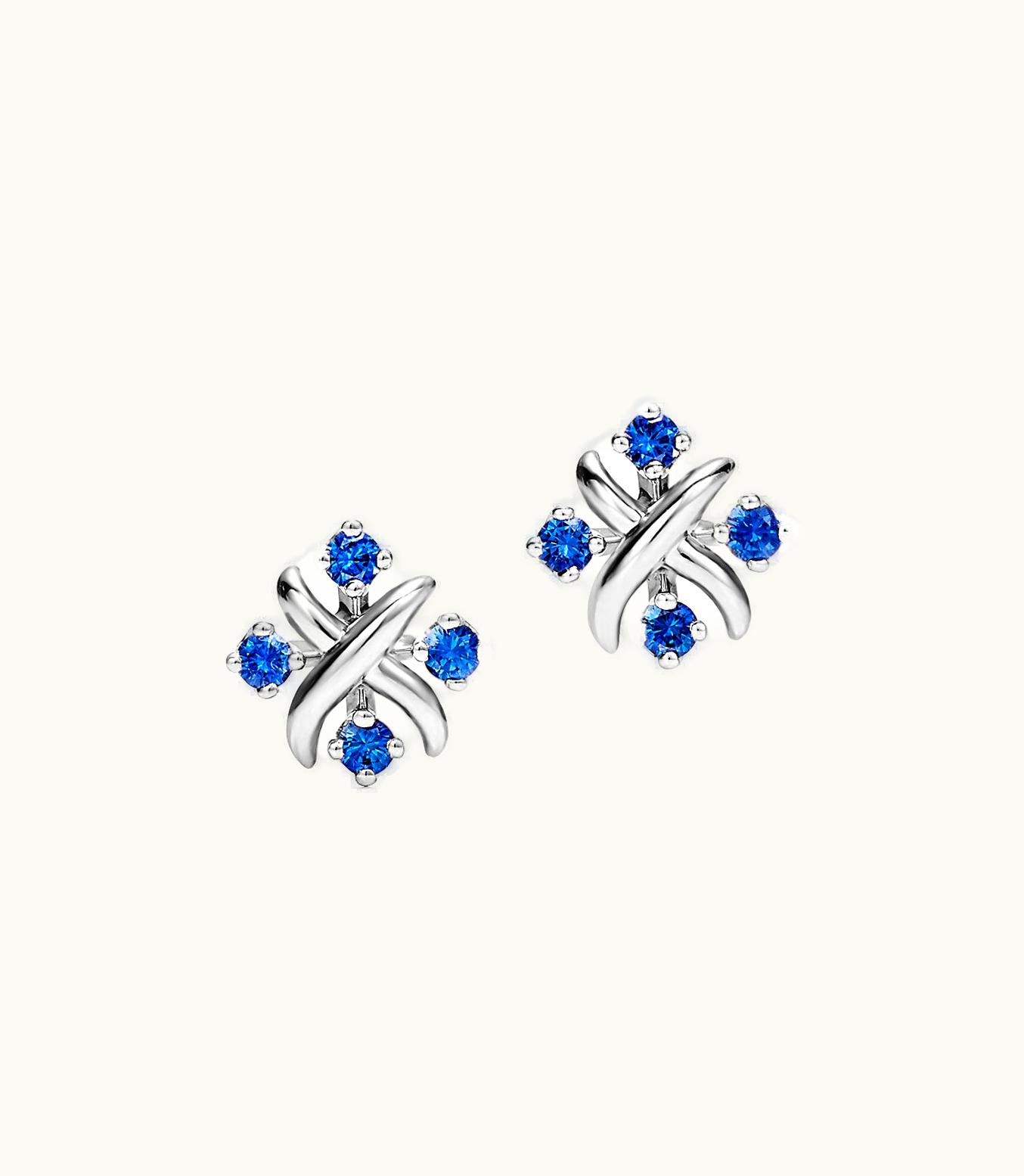 Tiffany & Co Tiffany & Co. Schlumberger Lynn Earrings In Platinum With Sapphires