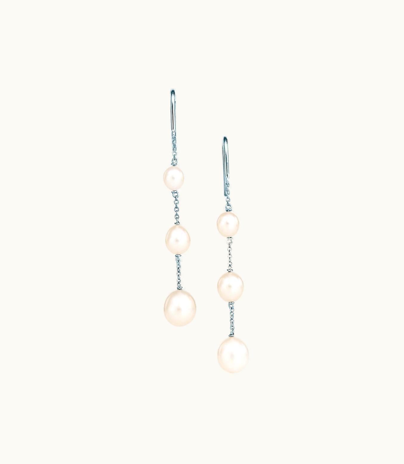 Tiffany & Co Elsa Peretti® Pearls By The Yard™ Chain Earrings In Sterling Silver 60763933