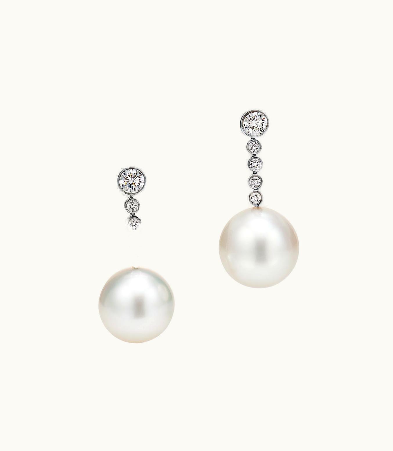 Tiffany & Co Tiffany Jazz™ Earrings In Platinum With South Sea Cultured Pearls And Diamonds