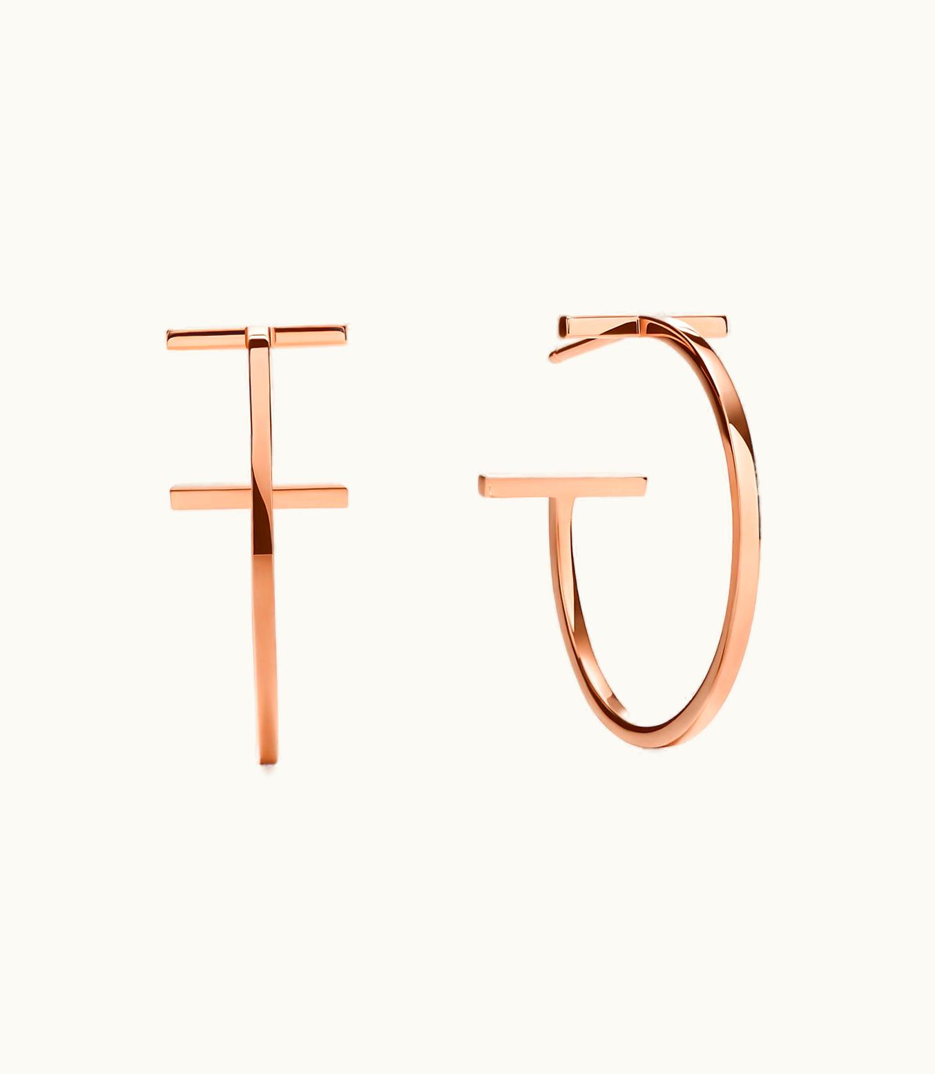 Tiffany & Co Tiffany T Hoop Earrings In 18K Rose Gold, Medium
