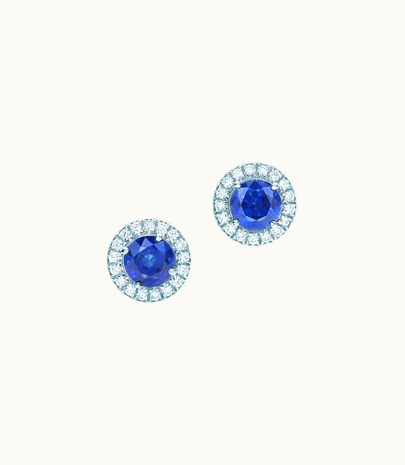 Tiffany & Co Tiffany Soleste Earrings In Platinum With Sapphires And Diamonds