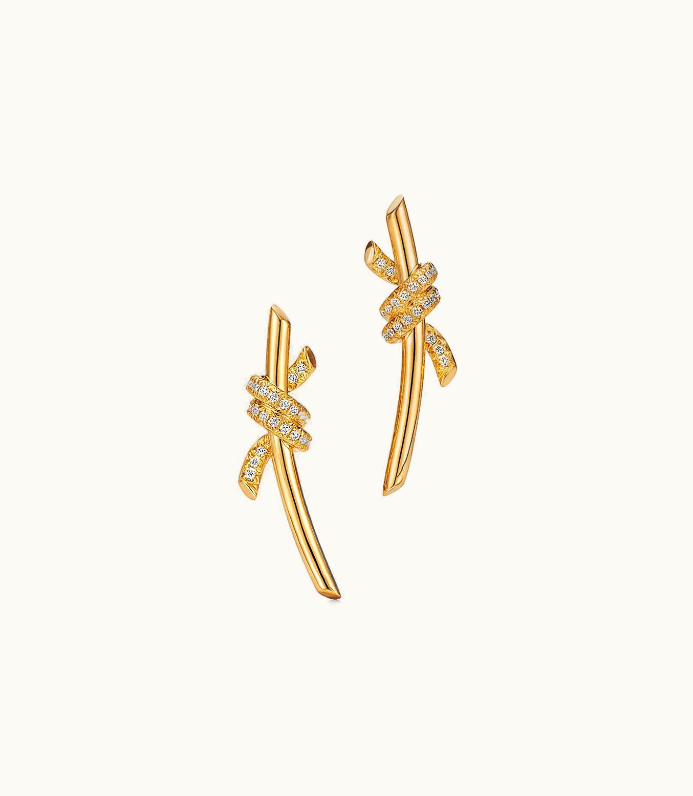 Tiffany & Co Tiffany Knot Earrings In Yellow Gold With Diamonds