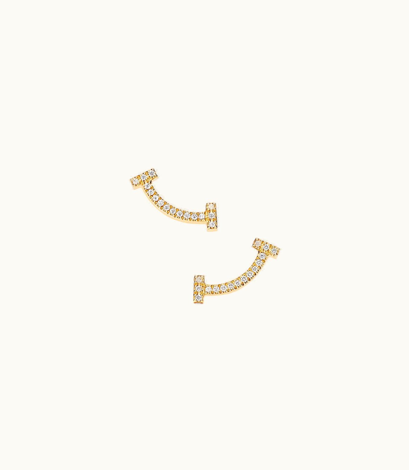 Tiffany & Co Tiffany T Smile Earrings In 18K Gold With Diamonds